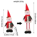 Poupée bonhomme de neige de Noël rétractable, dimensions de 45 cm à 60 cm - L3-34 Bonhomme de Neige Télescopique Plaid Rouge Vert