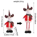 Poupée de renne de Noël télescopique, décoration à hauteur réglable de 45cm à 60cm - L3-35 Renne Télescopique Plaid Rouge Vert