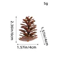 Brown plastic pinecone Christmas tree decoration ornament showing 6cm height and 5g weight - Oil Pine (A2-30)