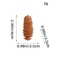 Miniature brown plastic pinecone ornament for Christmas tree DIY crafts and decoration - Spruce Pine (A2-31)