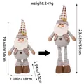 Poupée gnome de Noël télescopique debout avec chapeau en peluche et jambes réglables - L3-30 Père Noël Télescopique Kaki