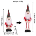 Poupée télescopique du Père Noël en peluche avec hauteur réglable et jambes à rayures - L3-33 Père Noël Télescopique Plaid Rouge Vert