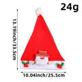 Bonnet de Noël en peluche avec motif Père Noël, dimensions 33,5x25,5 cm et poids de 24g - Style Cartoon Mains en l'air (Père Noël) / 25.5x33.5cm