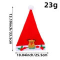 Bonnet de Père Noël rouge en peluche avec renne et indications de taille claires - Style Cartoon Mains en l'air (Renne) / 25.5x33.5cm