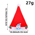Bonnet de Noël en peluche rouge avec motif ours et dimensions, taille 25,5x33,5cm. - Style Cartoon Mains en l'air (Ours) / 25.5x33.5cm