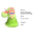 Gnome de Pâques en peluche avec chapeau vert et décoration d'œuf rose pour la maison - D2-8 Ornement Chapeau Vert Oeuf Rose