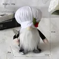 Creatieve kerstkabouter kok pluche knuffel met witte muts en een zilveren lepel - Witte Chef Mannelijke Stijl (Baard)