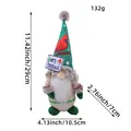 Christmas gnome plush with green bird-print hat and dimensions 29x10.5x7cm - Bird Print Hat Gnome Male Style (B2-10) / 10.5x7x29cm