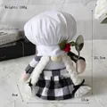 Decoratieve Kerst-chef kabouter knuffel met geruite rok en witte koksmuts 21.5cm - Witte Chef Vrouwelijke Stijl (Vlechten)