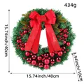 Traditional Christmas wreath with red berries and baubles, 40cm diameter variant - Burgundy Christmas Ball Wreath