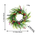 Ghirlanda artificiale fiori selvatici Texas con felci 45cm diametro decoro per esterno - 45cm