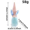 Poupée en peluche de gnome de lapin de Pâques avec barbe bleue pour la décoration - Gnome Rose Mâle avec Oreilles de Lapin