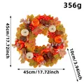 Corona de otoño con calabazas y piñas para decoración de Acción de Gracias - Guirnalda de Calabaza y Hoja de Arce (J3-4)