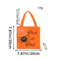 Orange Halloween candy bag with spider print and Trick or Treat text, size 20x20cm. - One Size / Orange