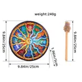 Tambor chamánico de 25 cm con diseño colorido del sol y 12 zodiacos y mazo de madera. - Estilo Signos del Zodíaco