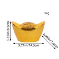 Traditional gold ingot piggy bank for New Year decoration, showing size measurements - Yuanbao Ornament (14.5*8.5cm)
