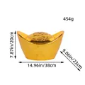 Traditional golden sycee yuanbao ornament 38cm variant for New Year home office decor - Yuanbao Ornament (Length 38cm)
