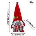 Handgefertigter Plüsch-Weihnachtswichtel mit Zöpfen und kariertem Hut, 28,5 cm - Zopf-Stil (B2-19)