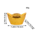 Large golden Chinese fortune ingot bank ornament 18.5cm x 10.5cm x 9.5cm 80g weight - Yuanbao Ornament (Length 18.5cm)