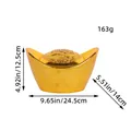 Large gold ingot Chinese New Year decoration piggy bank with dimensions 24.5x12.5x14cm - Yuanbao Ornament (Length 24.5cm)