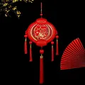 Exquisite close-up of red Chinese New Year Fu character hanging ornament with tassels - BB1-29 Tassel Lantern Style (BB1-29) / 40x90cm
