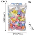 Set of 50 colorful mini speckled foam Easter eggs in iridescent zipper bag for decor - Colorful with Black Spots (R1-17) / Pack of 50