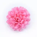 Single pink layered silk fabric chrysanthemum flower head for DIY accessories and decoration - Pink