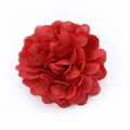 Red silk fabric chrysanthemum flower head for DIY crafts and decor - Red