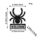 Decoración de araña de madera para Halloween con base Welcome y medidas detalladas - Estilo Araña (AA1-34) / Negro/Blanco