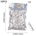Lot de 50 mini œufs de Pâques tachetés blancs pour déco DIY en sachet transparent - Style Blanc (R1-21) / Pack de 50