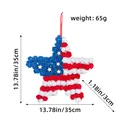 Patriotic American Independence Day star wreath door hanging with 35cm size dimensions. - Independence Day PU Flower Star Door Hanging