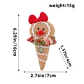 Ornement de Noël en tissu bonhomme en pain d'épices avec dimensions de 16 cm - Ornement Suspendu Bonhomme de Pain d'Épice (Femme)