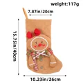 Chaussette de Noël en peluche motif bonhomme pain d'épices avec dimension de 40 cm - Chaussette de Noël Bonhomme de Pain d'Épice (Femme)