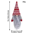 Housse de bouteille de vin gnome de Noël tricotée à la main rouge et grise avec dimensions - Flocon de Neige Rouge (O2-38)