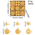 35-piece set of flocked orange Christmas ornaments with size measurements - 35-Piece Set / Yellow