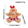 Poupée en peluche pain d'épices avec jupe à carreaux, 35 cm pour décoration de Noël - Bonhomme de Pain d'Épice Étoile (Femme)