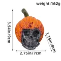 Adorno de resina Halloween calavera calabaza 162g medidas y dimensiones - Estilo Calabaza Tallo Largo Boca Cerrada (AA2-31) / 1 Pieza