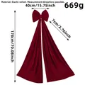 Grande fiocco di Natale in velluto bordeaux con nastri lunghi 178cm decorativo - Grande (178cm)