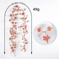 Artificial sweet potato leaf vine in red and white finish, 175cm length - X3-21 White Edged Red