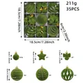35pcs green flocked Christmas ornament set featuring velvet spheres, stars, and bows - 35-Piece Set / Green