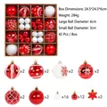 42pcs red and white Christmas ornament set with painted snowflake balls and stars. - 42 Pieces/Pack / Red & White Style (R2-7)