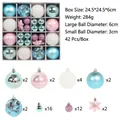 42-piece colorful Christmas ball ornament set with stars and snowflake patterns - 42 Pieces/Pack / Blue White Pink Style (R2-8)