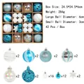 Blue and white Christmas ball ornament set with mixed glitter and painted patterns - 42 Pieces/Pack / Blue & White Style (R2-9)