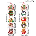 Hanging Christmas door decoration set featuring Santa and Snowman with dimensions - Gingerbread House Penguin Style (AA3-44)