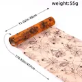 Halloween spider web and skeleton mesh table runner roll for party table decoration. - Skull Pattern / 28x457cm / Orange