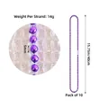 Purple Mardi Gras bead necklaces 10-pack 5mm beads 15.75 inch length for party decoration - 10 Strands Pack / Purple