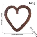 30cm Heart-shaped brown natural twig vine wreath ring for DIY Christmas craft decor - Heart Shape