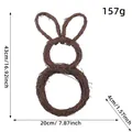 Natural rabbit shaped grapevine wreath DIY craft material shown with size measurements. - Double Loop Bunny Shape
