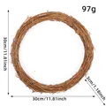 Handmade 30cm natural dried vine wreath base for DIY Christmas garland decoration - Round / L