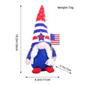Gnomo patriottico del Giorno dell'Indipendenza con bandiera USA, decorazione alta 26 cm - Gnomo Cappello a Punta Con Bandiera (E2-24)